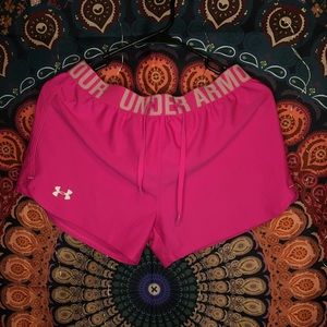 S Hot pink Underarmor Athletic Shorts